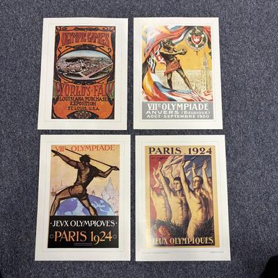 LOT 118: Set of Centennial Celebration The Olympiad Greatest Moments Poster Collection & Calgary 1988 Winter Olympic Winter Games Stein