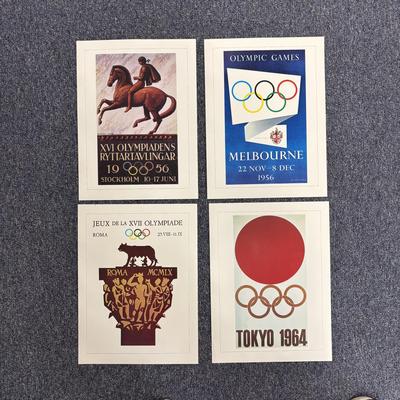LOT 118: Set of Centennial Celebration The Olympiad Greatest Moments Poster Collection & Calgary 1988 Winter Olympic Winter Games Stein