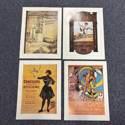 LOT 118: Set of Centennial Celebration The Olympiad Greatest Moments Poster Collection & Calgary 1988 Winter Olympic Winter Games Stein