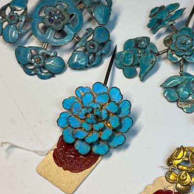 Vintage Asian hair pins