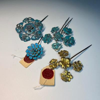 Vintage Asian hair pins