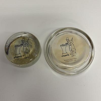 LOT 141: Vintage Marine Barometer, Boro of Riverton Zone Plan Map, Paper Weights, Ashtrays, & Esquire Magazine
