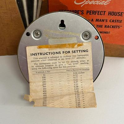 LOT 141: Vintage Marine Barometer, Boro of Riverton Zone Plan Map, Paper Weights, Ashtrays, & Esquire Magazine