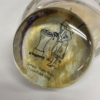 LOT 141: Vintage Marine Barometer, Boro of Riverton Zone Plan Map, Paper Weights, Ashtrays, & Esquire Magazine