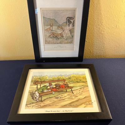 FRAMED TERRIER ART LOT