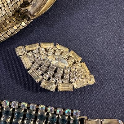 MESH PURSE, COSTUME JEWEL LOT