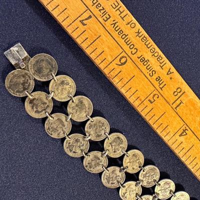 STERLING COIN BRACELET