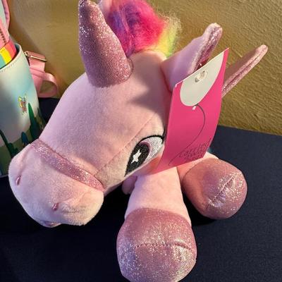 LOUNGEFLY MY LITTLE PONY BACKPACK & RAINBOW UNICORN CARRIED AWAY BAGS LOT