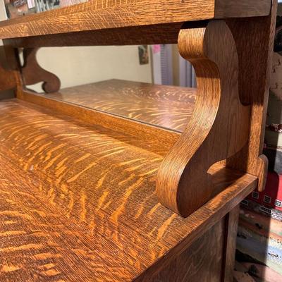 ANTIQUE TIGER OAK BUFFET