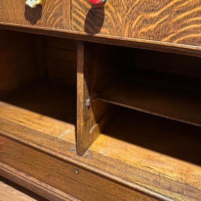 ANTIQUE TIGER OAK BUFFET