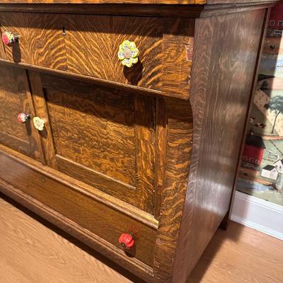 ANTIQUE TIGER OAK BUFFET