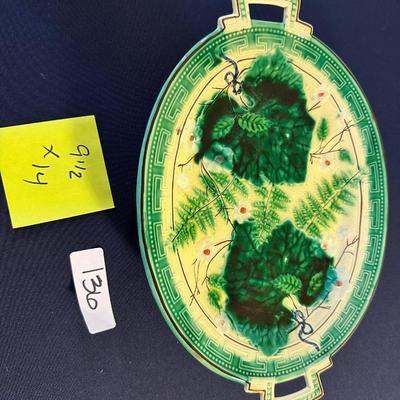 MAJOLICA LEAVES AND FLOWERS SERVING TRAY PLATTER