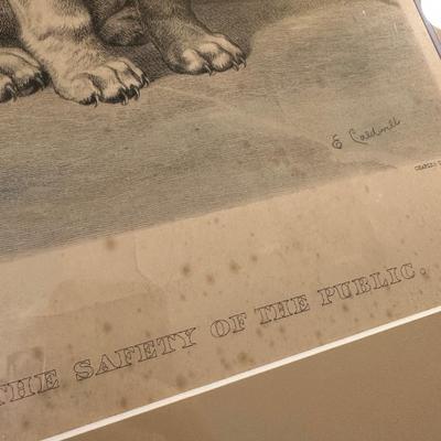FOR THE SAFETY OF THE PUBLIC FRAMED DOG PRINT