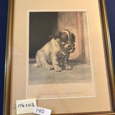 FOR THE SAFETY OF THE PUBLIC FRAMED DOG PRINT