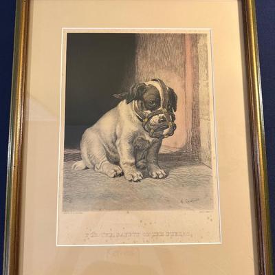 FOR THE SAFETY OF THE PUBLIC FRAMED DOG PRINT