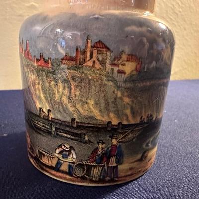 ANTIQUE PRATT WARE PASTE JAR PAIR