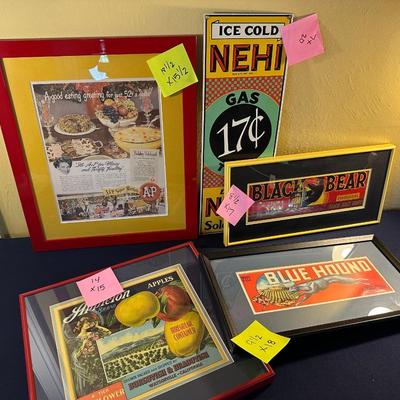VINTAGE INSPIRED WALL ART LOT