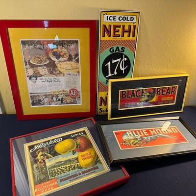 VINTAGE INSPIRED WALL ART LOT