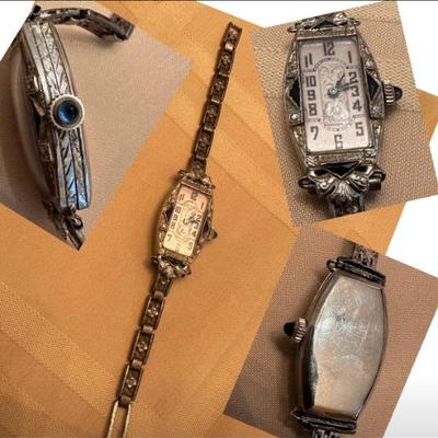 Art Deco Sterling Sapphire Watch