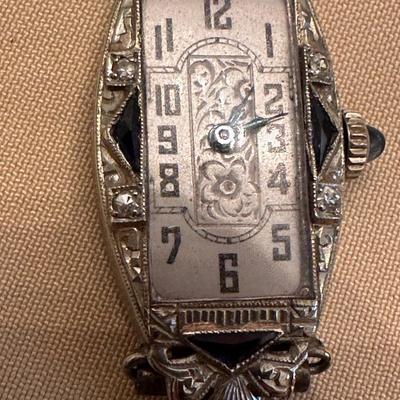 Art Deco Sterling Sapphire Watch