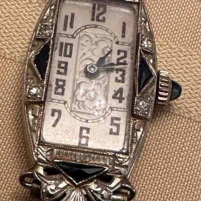 Art Deco Sterling Sapphire Watch