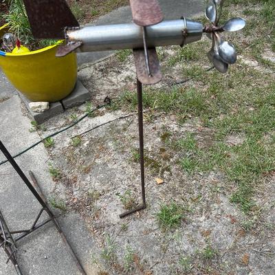 Scrap Metal art garden sculpture plane
