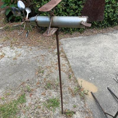 Scrap Metal art garden sculpture plane