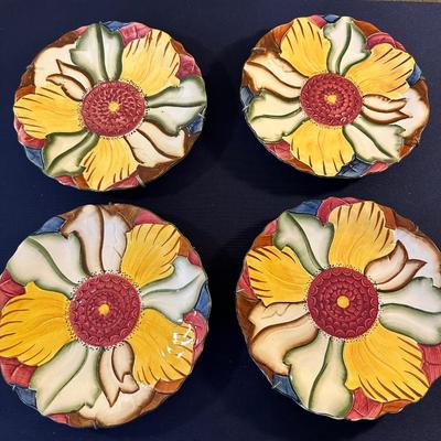 H J WOOD LTD. BURSLEM ENGLAND HANDPAINTED PLATE LOT