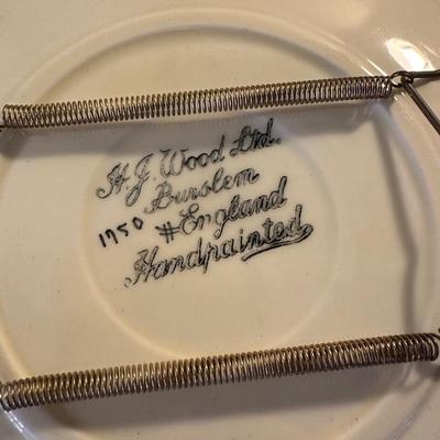 H J WOOD LTD. BURSLEM ENGLAND HANDPAINTED PLATE LOT