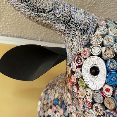 FOLK ART ROLLED PAPER BULL BUST