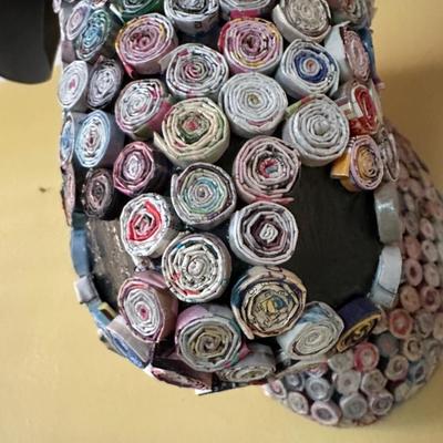 FOLK ART ROLLED PAPER BULL BUST