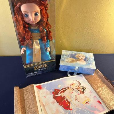 DISNEY MERIDA BRAVE DOLL, FROZEN COMPACT XIE LAN