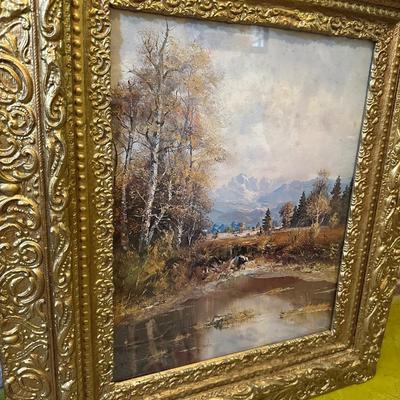 GOLD MIRROR, FRAMED LANDSCAPE