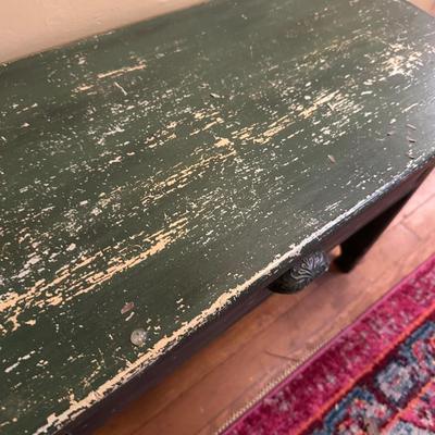 GREEN DISTRESSED BENCH
