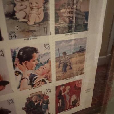 AMERICAN ILLUSTRATORS FRAMED STAMP COLLECTION