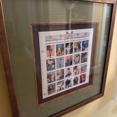 AMERICAN ILLUSTRATORS FRAMED STAMP COLLECTION