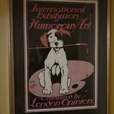 EXHIBITION OF HUMOROUS ART POSTER FRAMED