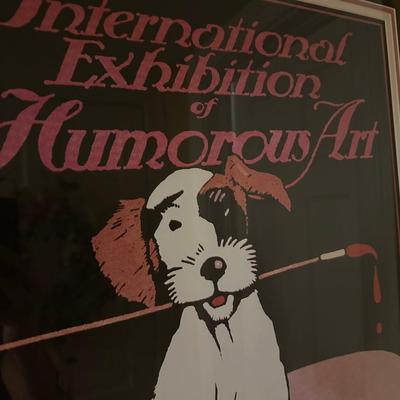EXHIBITION OF HUMOROUS ART POSTER FRAMED