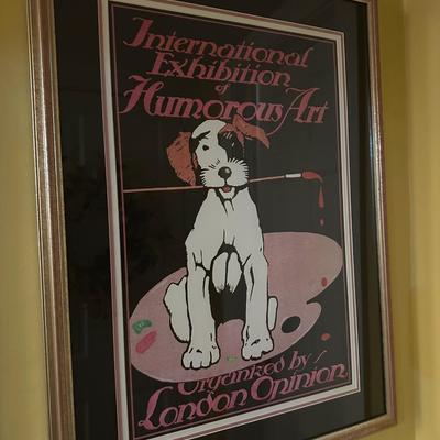EXHIBITION OF HUMOROUS ART POSTER FRAMED