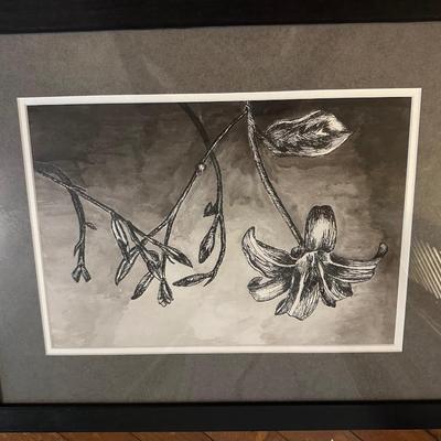 FRAMED FLORAL ART LOT