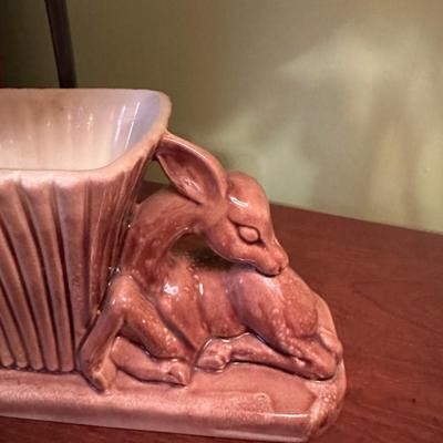 VINTAGE CERAMIC DEER PLANTER LAMP