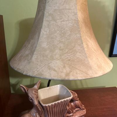 VINTAGE CERAMIC DEER PLANTER LAMP