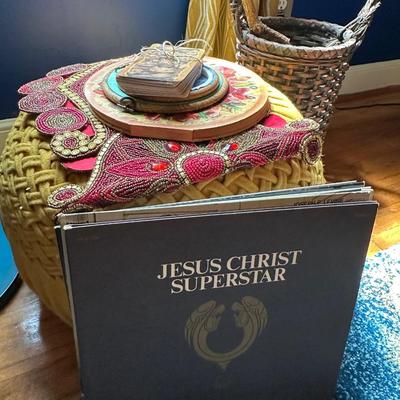 VINYL ALBUMS, CROSLEY RECORD PLAYER, POUF & MORE