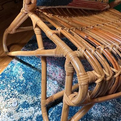 RATTAN CHAIR, PILLOW LOT
