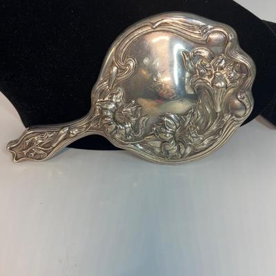 Sterling 9” hand held mirror