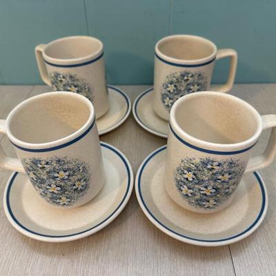 Lenox Temper-ware “Dewdrops” Coffee Cups, Creamer, Sugar, and Plates