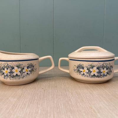 Lenox Temper-ware “Dewdrops” Coffee Cups, Creamer, Sugar, and Plates