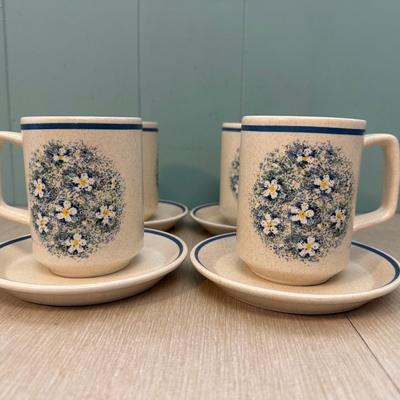 Lenox Temper-ware “Dewdrops” Coffee Cups, Creamer, Sugar, and Plates