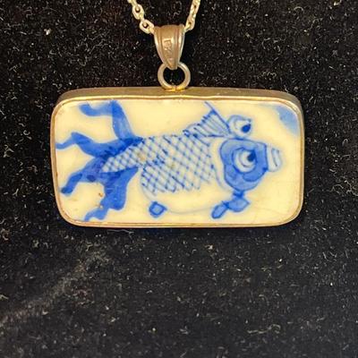 Vintage porcelain necklace