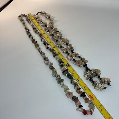 Stone and shell necklaces